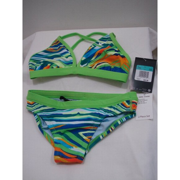 Nike Rio Geo Convertible Halter Two Piece Girls Size 24/GRL8 New - Picture 8 of 12